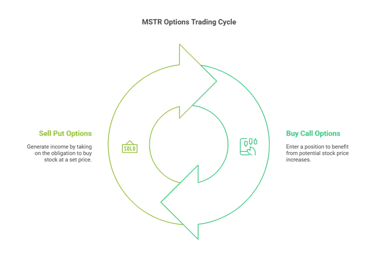 Diagram illustrates a simple way to understand the MSTY income option strategy