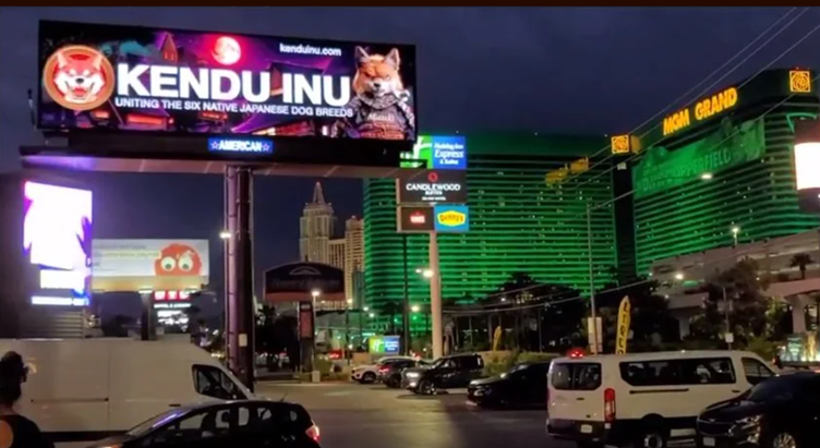 Someone paid for Kendu Inu to be on a billboard in Vegas, source: reddit